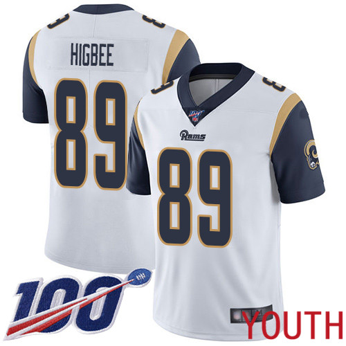 Los Angeles Rams Limited White Youth Tyler Higbee Road Jersey NFL Football 89 100th Season Vapor Untouchable
